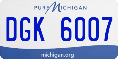 MI license plate DGK6007