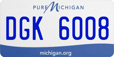 MI license plate DGK6008