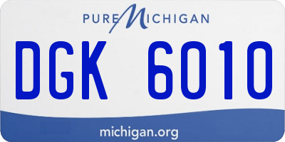 MI license plate DGK6010