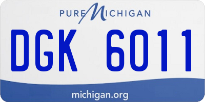 MI license plate DGK6011