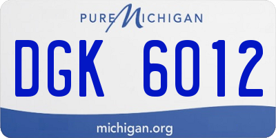 MI license plate DGK6012