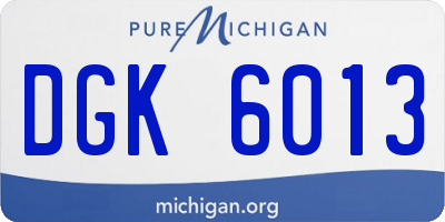 MI license plate DGK6013