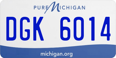 MI license plate DGK6014