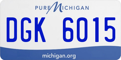 MI license plate DGK6015