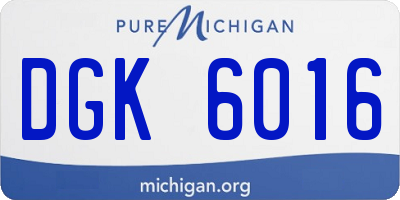 MI license plate DGK6016