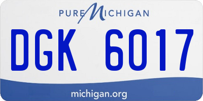 MI license plate DGK6017