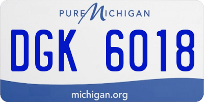 MI license plate DGK6018