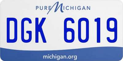 MI license plate DGK6019
