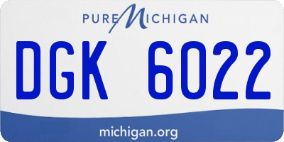 MI license plate DGK6022