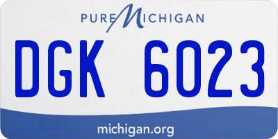 MI license plate DGK6023
