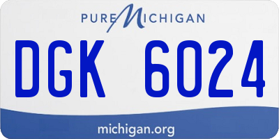 MI license plate DGK6024