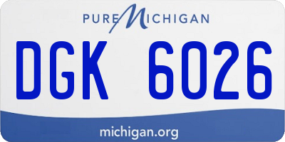 MI license plate DGK6026