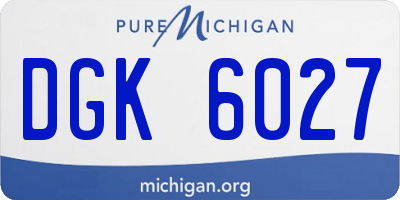 MI license plate DGK6027