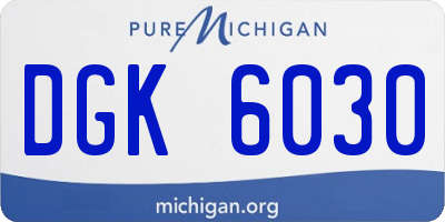 MI license plate DGK6030