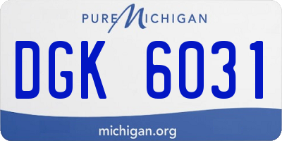 MI license plate DGK6031