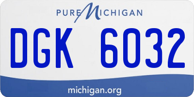 MI license plate DGK6032