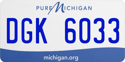 MI license plate DGK6033