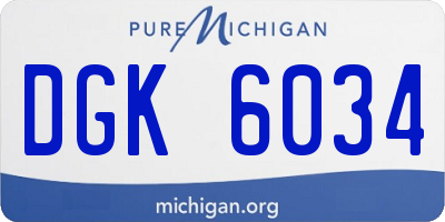 MI license plate DGK6034