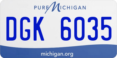 MI license plate DGK6035