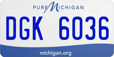 MI license plate DGK6036
