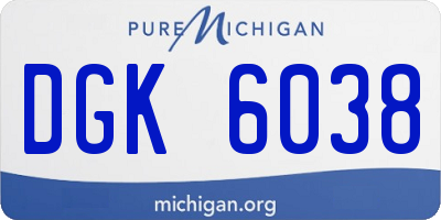 MI license plate DGK6038