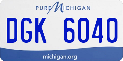 MI license plate DGK6040