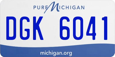MI license plate DGK6041