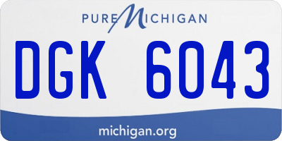 MI license plate DGK6043
