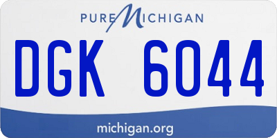 MI license plate DGK6044