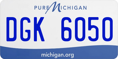 MI license plate DGK6050