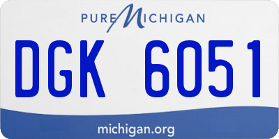 MI license plate DGK6051