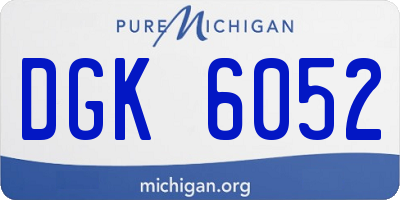 MI license plate DGK6052