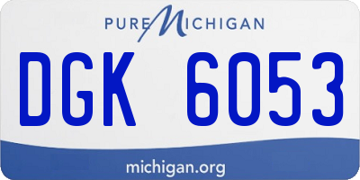 MI license plate DGK6053