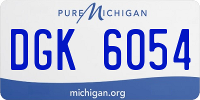 MI license plate DGK6054