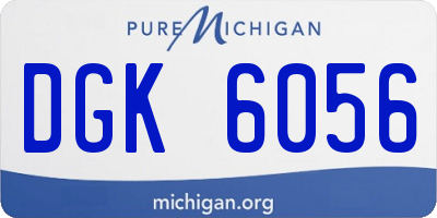 MI license plate DGK6056