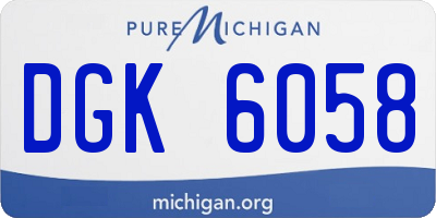 MI license plate DGK6058