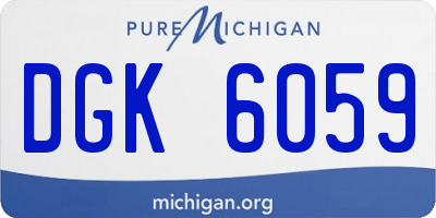 MI license plate DGK6059