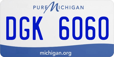 MI license plate DGK6060