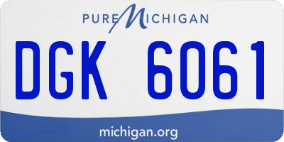 MI license plate DGK6061
