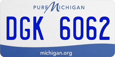 MI license plate DGK6062