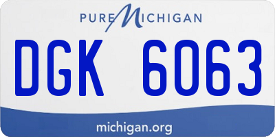 MI license plate DGK6063