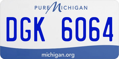 MI license plate DGK6064