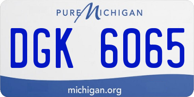 MI license plate DGK6065