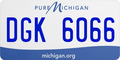 MI license plate DGK6066