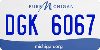 MI license plate DGK6067