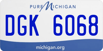 MI license plate DGK6068