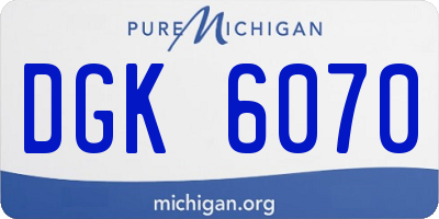 MI license plate DGK6070