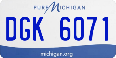MI license plate DGK6071