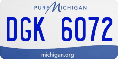 MI license plate DGK6072