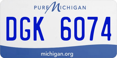 MI license plate DGK6074